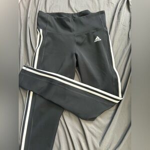 Adidas Women’s Black Leggings with White Stripes